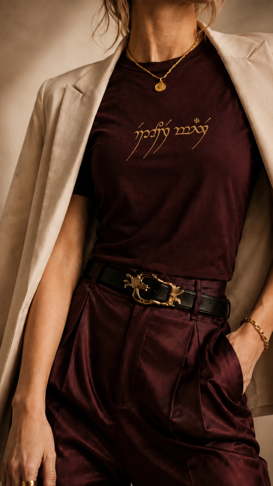 Personalized Elvish script garment